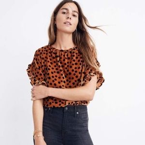 Madewell Velvet Leopard Print Top